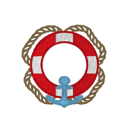 Lifebuoy Nautical Anchor Monogram Frame