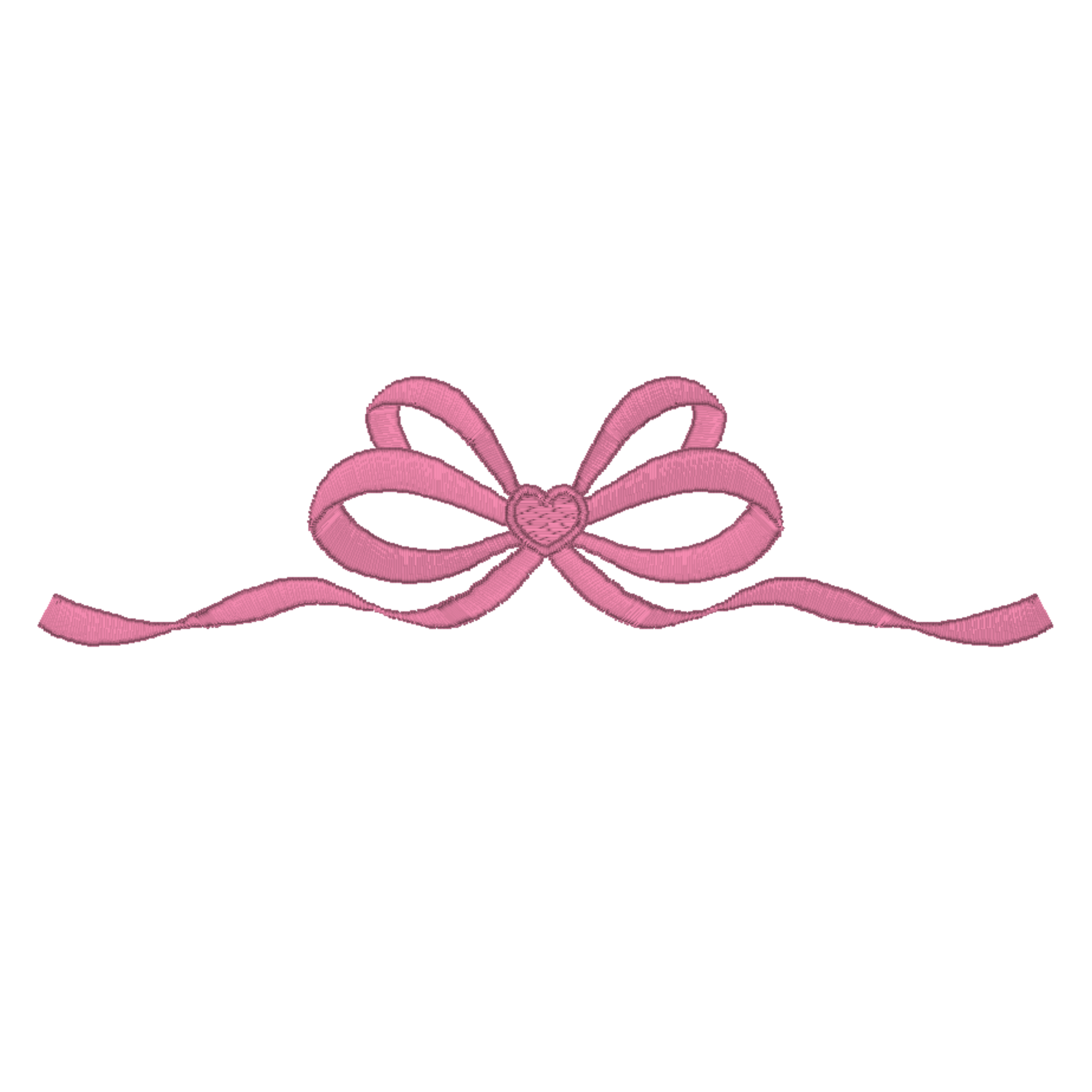 Double Loop Heart Center Ribbon Line