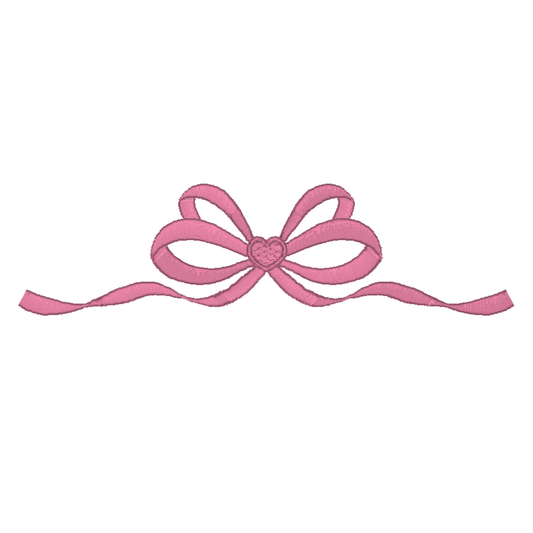 Double Loop Heart Center Ribbon Line