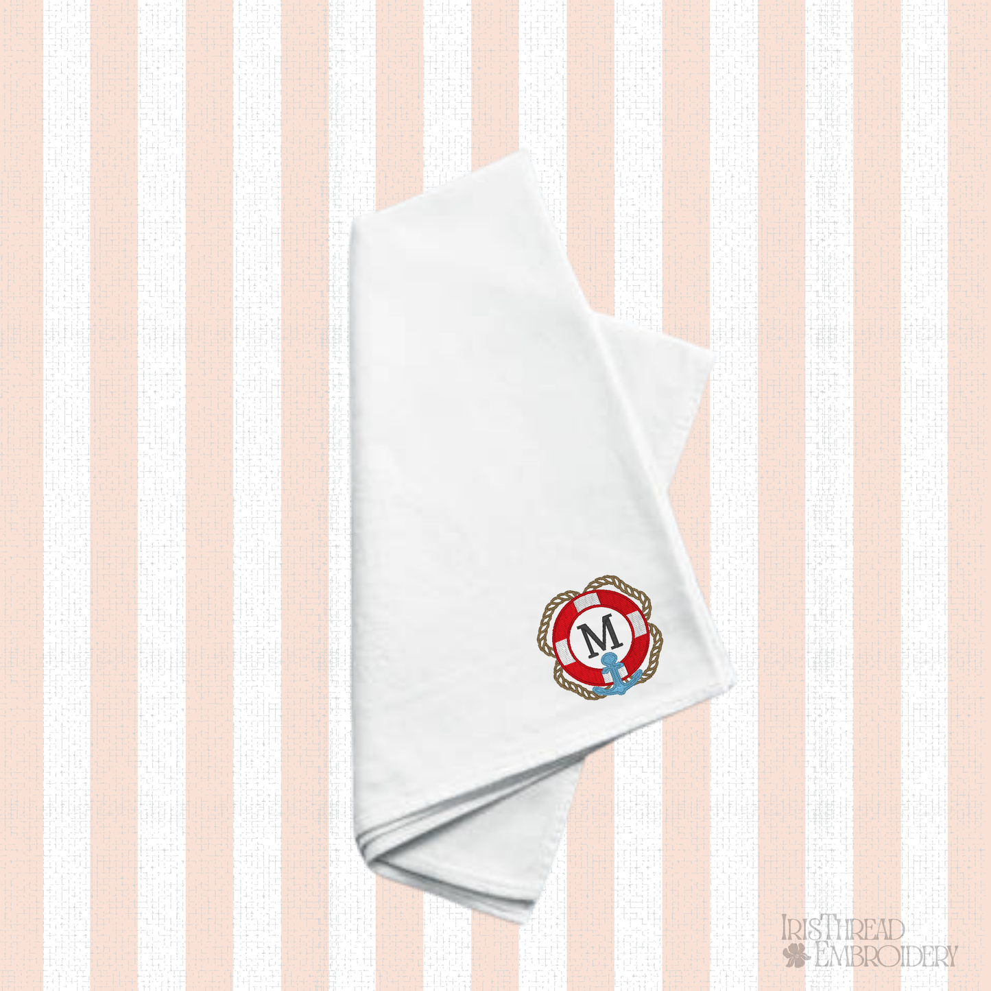 Lifebuoy Nautical Anchor Monogram Frame